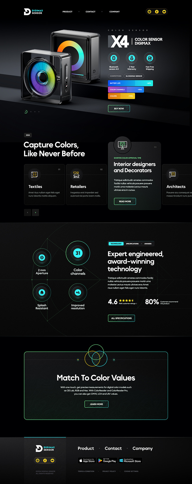 DIGIMAX SENSOR Website UI/UX best 3d ui design best ui design ui uiux user interface ux web design