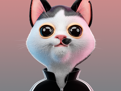Cat 3d cat character design fur graphic design illustration mascot nose