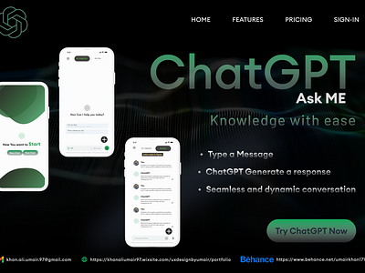 ChatGPT Mobile APP Updated Version ai app chatgpt design designing fab btn figma poster uiuxdesign