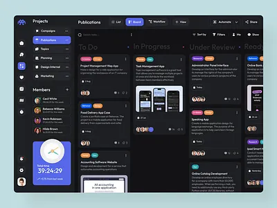 Project Management Web App: animation design ui uiux ux web web app web app design web application web design website