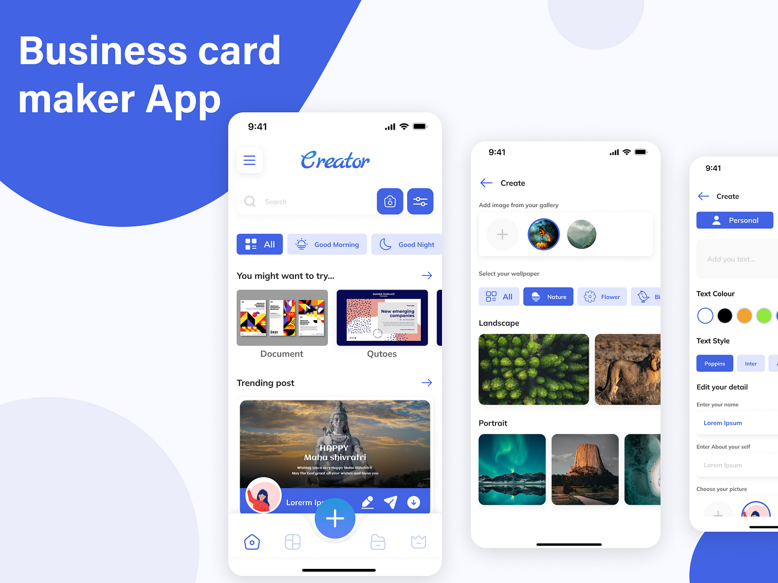 Business card maker App by Appretive Infotech on Dribbble
