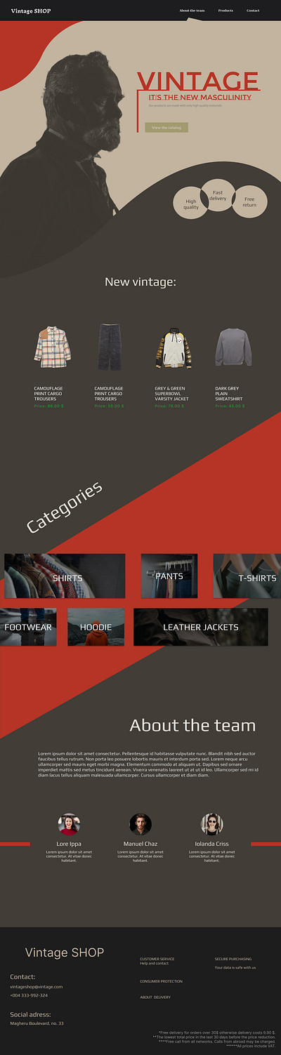 E-commerce website design ui ux vintage webdesign