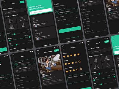 Mobile App - RoomMate adaptive web design adobe illustrator adobe photoshop figma landing page mobile app ui ux