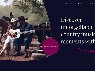 Landing page concept countrymusic landingpage music ui ux webdesign