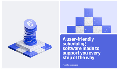 Acuity Scheduling | Redesign | 3d illustrations 3d cinema 4d coins design graphic design illustration ui