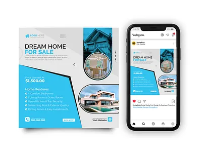 Social Media Banner | Social Media Post | Ads | Advertising architecture banner banner design branding building carousel creative design discount banner dream home flyer graphic design illustration modern home offer banner post property rental sale social media