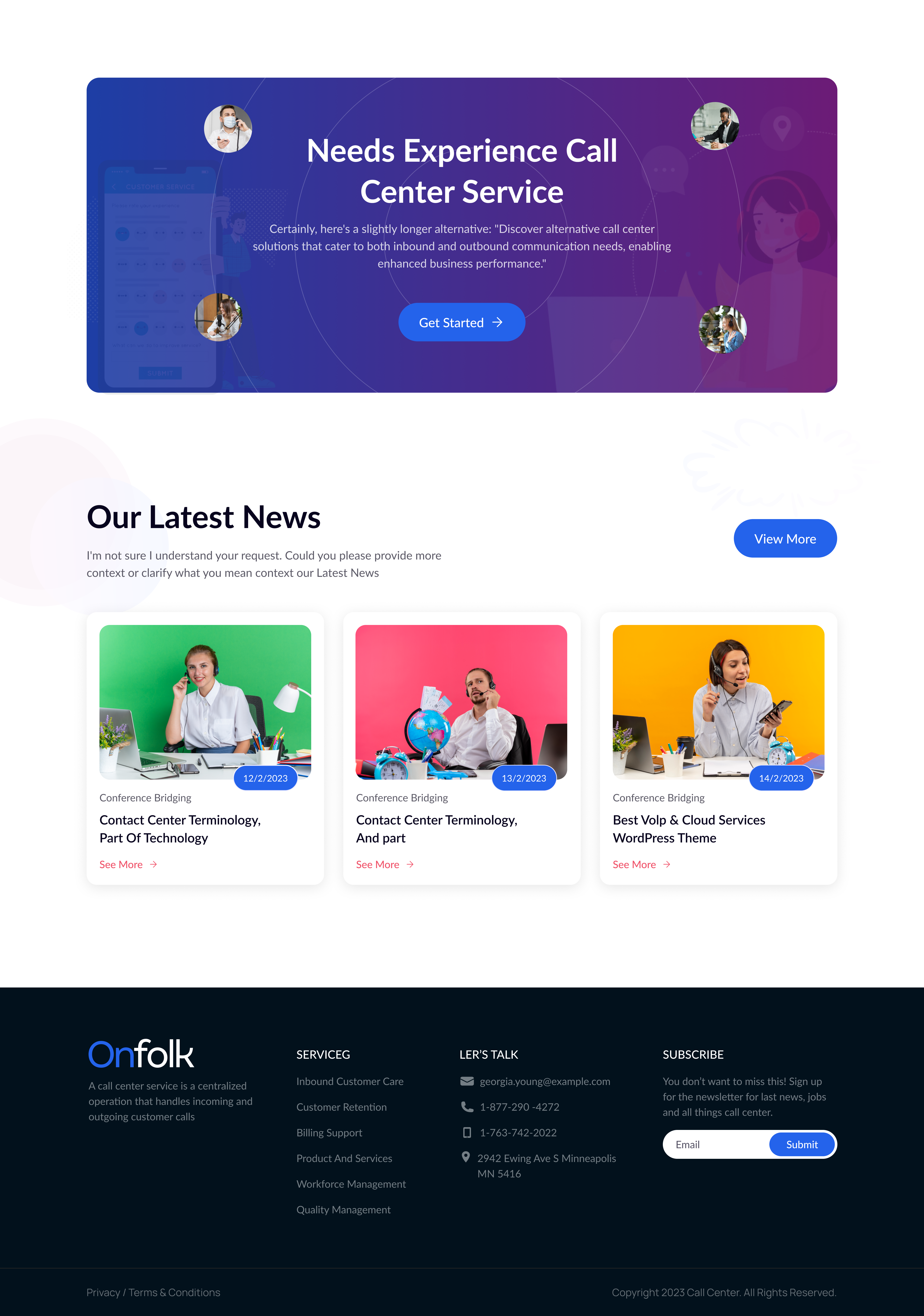 Call Center Landing page UI/UX Design by Sheikh Shihab on Dribbble