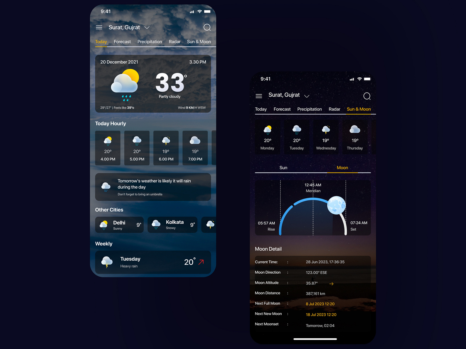 Weather App UI by Appretive Infotech on Dribbble