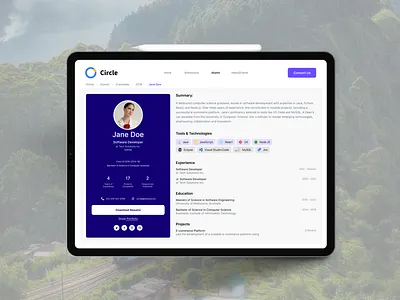 User Profile Page Design alumni profile design app design branding design experience design mobile design profile page design responsive design ui ui design uiux user experience design user interface user interface design user profile page design ux design web design website deisgn