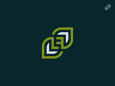Infinity leaf + L + F _Logo mark adobe creative design graphic design green icon infinity leaf letterf letterl logo minimal monogram simple