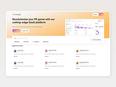 LimeLight - PR SaaS app app design application ui design ui ux uxdesign