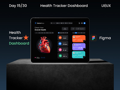 Day 15/30 Dashboard Design for health care App dash board landing page ui