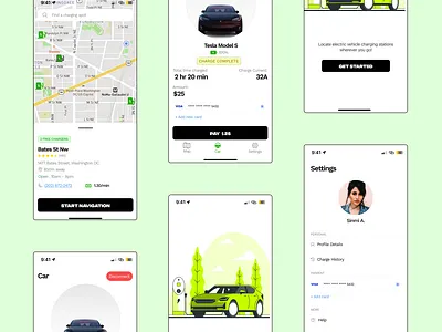 EV Charging Station Locator App app design minimal product design ui uiux ux
