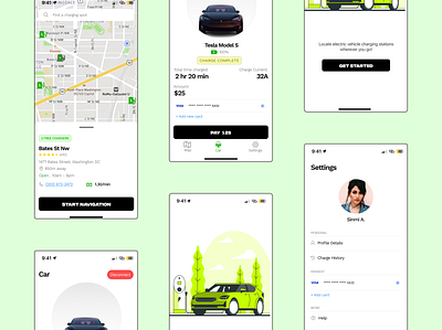 EV Charging Station Locator App app design minimal product design ui uiux ux
