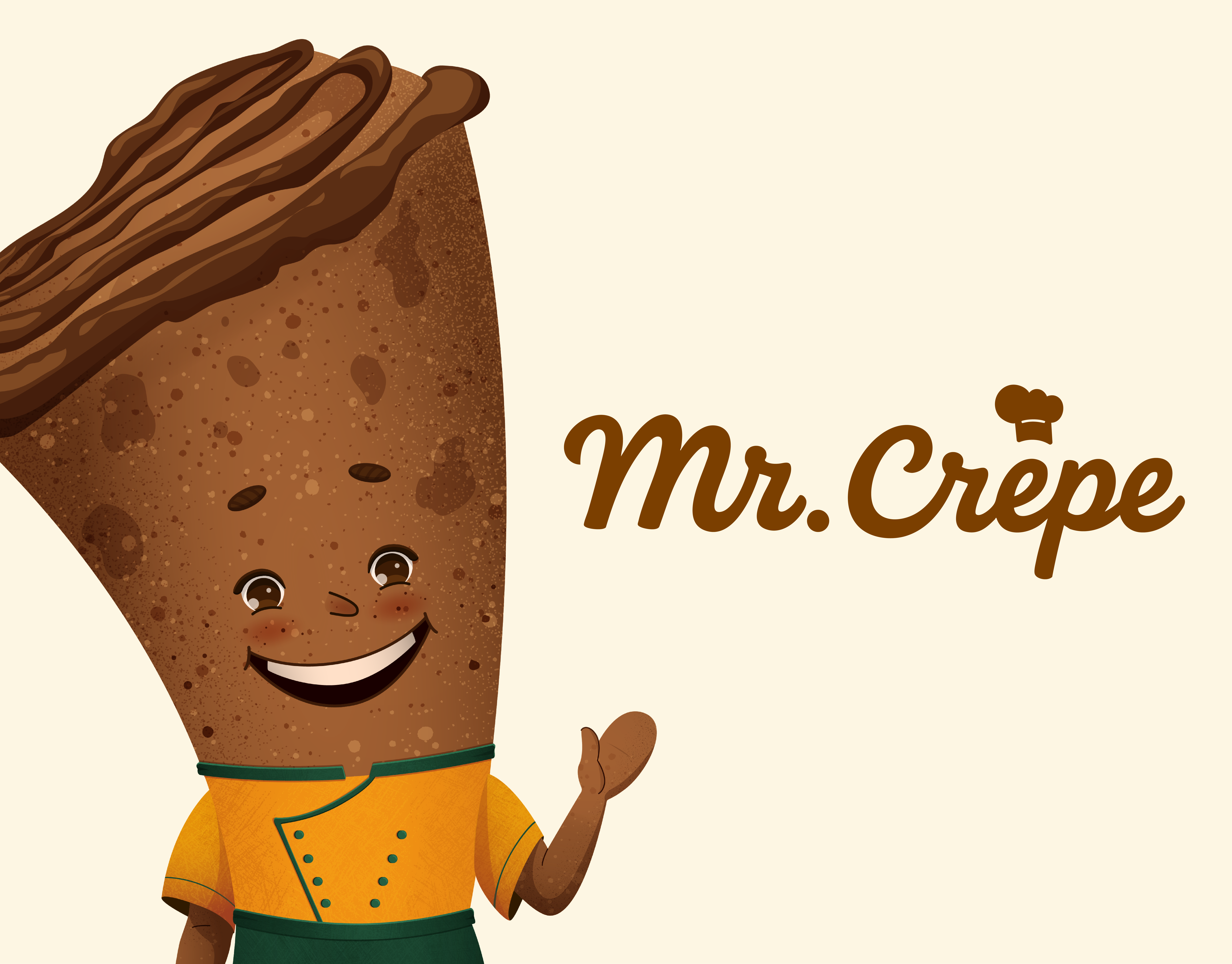 Mr. Сrêpe. Character design branding breakfast character crepe design food foodillustration graphic design illustration illustrator packaging pancake vector