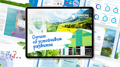 Danone Sustainability Report annual report charts concept graphic design infographic layout sustainability report
