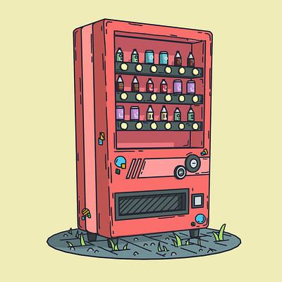 Vending Machine Grease Pencil 2d 3d blender illustration