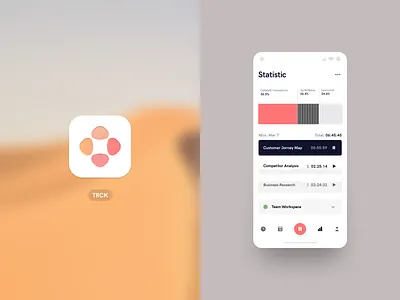 TRCK Timetracker App branding design logo minimal mobile time tracking ui ui ux voit team