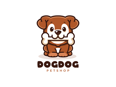 Cute Dog Petshop Logo Vector Design Template brand cute dog logo design dog logo dog vector logo petshop logo petwash logo