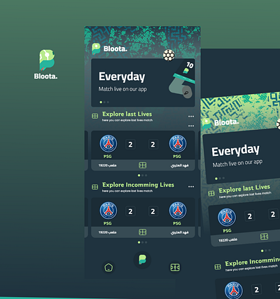 Bloota app Football Scores UI/UX design ui user interface ux