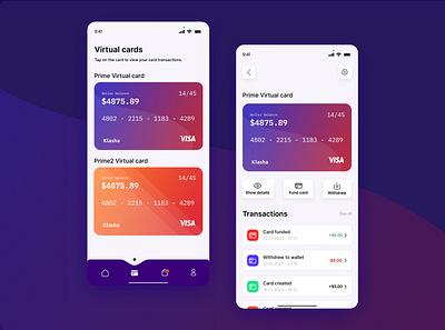Virtual cards design for a finance mobile. app design digital virtual card free virtual card klashas klashas app design mobile dashboard mobile dashboard design mobile finance mobile finance dashboard design mobile ui design mobile virtual card design transaction design transactions transactions mobile apps virtual business card virtual card virtual card mobile apps virtual card online virtual credit card
