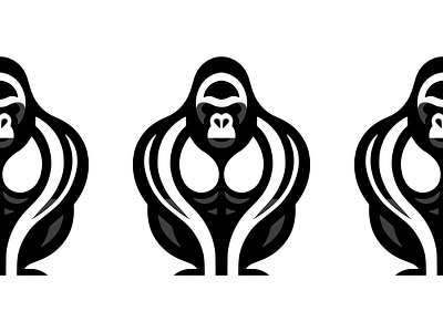 GORILLA animal banane bonobo branding design gorilla gorille graphic design icon identity illustration jungle logo monkey singe ui vector