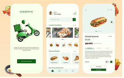 Fast-food Restaurant Online Service App app design design ui uiux