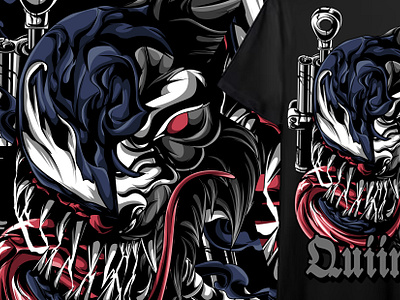 VENOM X WOLF angry animal brand creative illustration design detailed digital illustration graphic artist graphic design horror illustration illustrator marchandise marvel sparepart tooth tshirt venom wolf