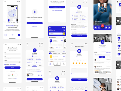 Job Finder App UI Design | Figma UI Design | App Design android app design app designer app developer app ui application design design figma hire app designer hire ui ux desiner ios job app job finder job finder app ui ui design uiux user interface ux ux design