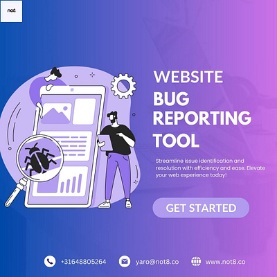 Not8: Efficient Website Bug Reporting Tool branding online bug reporting tool ui