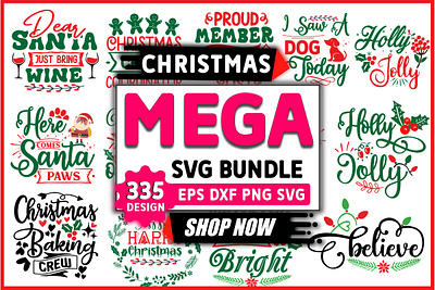 Christmas Mega SVG Bundle silhouette winter quote svg