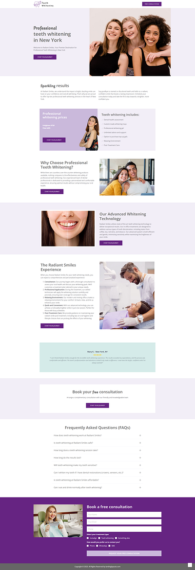 Professional Teeth Whitening Lead Generation Landing Page landing page lead generation template wordpress