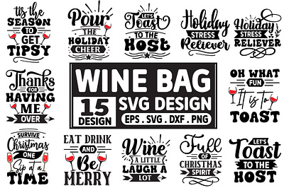 Wine Bag SVG Bundle funny wine bag wine bag svg bundle wine gift bag svg wine quote svg