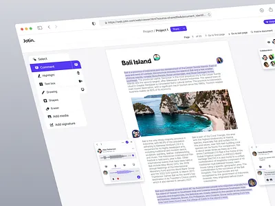 Jotin - Digital Resources Annotation App annotation collaboration app component document feedback product design saas ui uiux ux web app website