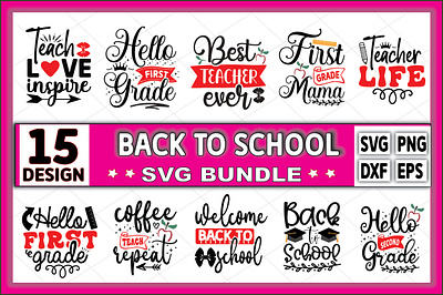 Back to School SVG Bundle school shirt for kids svg