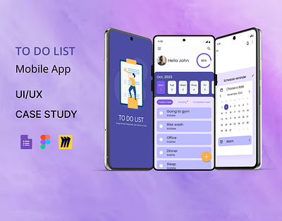 To Do List App - Increase Your Productivity app case study figma illustration mobile app planner to do list ui ui design uiux user experience
