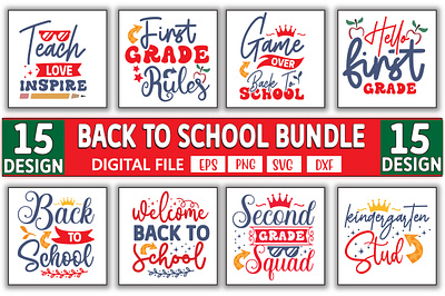 Back to School Bundle school shirt for kids svg