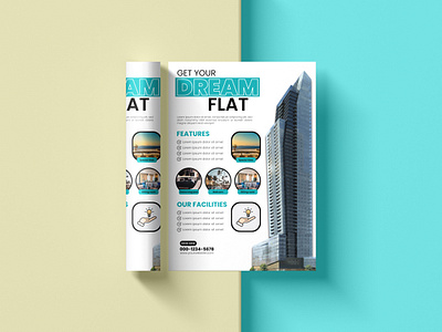 Modern flyer design for Real-Estate company adobe illustrator banner branding buildings business design flat graphic design illustration real estate