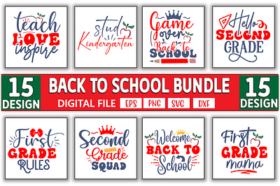 Back to School Bundle school shirt for kids svg