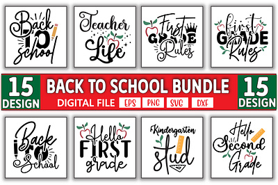 Back to School Bundle school school shirt for kids svg