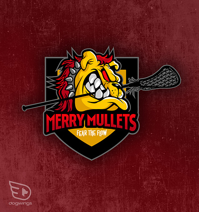 Logo concepts - lacrosse team bulldog chipdavid dogwings illustration lacrosse logo mullet sports graphic team graphic vector
