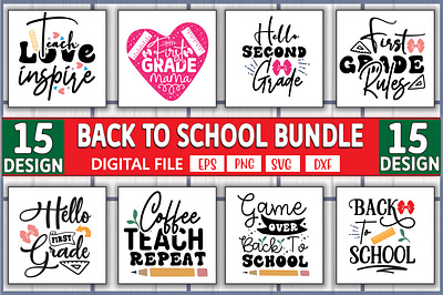 Back to School Bundle school shirt for kids svg