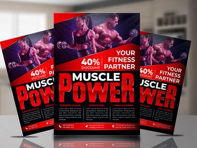 Fitness flyer design for GYM brochure brochure design design flyer flyer design graphic design illustration poster vector
