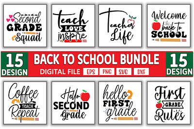 Back to School Bundle school shirt for kids svg