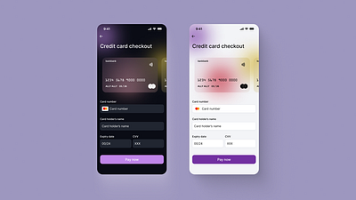 Daily UI #2 Credit card checkout dark mode figma design light mode mobile design ui