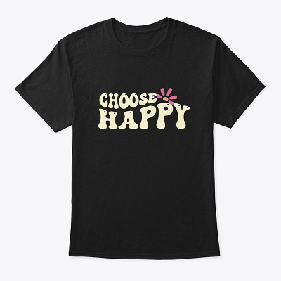 Choose Happy-T-Shirt aesthetic apparel art branding creative design graphic design minimalist tshirt style t shirt t shirt design t shirt lover tees typography