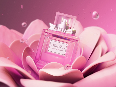 Miss Dior — By de Perfume 3d arnold cg cinema4d dior miss perfume pink redshift render rozov visualisation wnbl