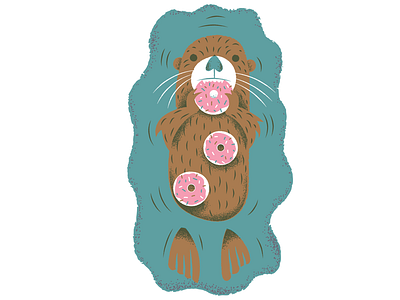 Otter donut donut shop editorial editorial illustration editorial illustrator illustration illustrator james olstein james olstein illustration jamesolstein.com otter texture vector