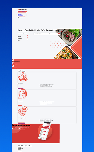 Landing page - Food delivery figma food pattern ui uiux prototyping ux