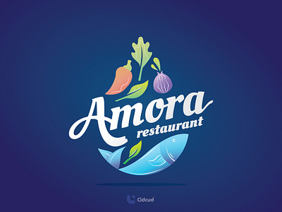 Food Logo AMORA Restaurant branding cafe catering logo chef logo cidcudgraphic company design company logo cooking logo food food logo graphic design illustration logo logo design logo service logotype menu restaurant restaurant logo ui